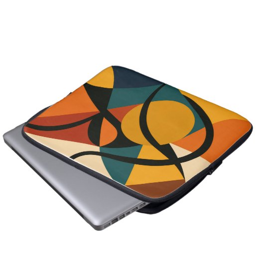 Abstract African Print Laptopschutzhülle (Vorne Knopf)