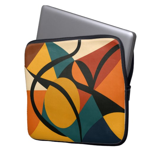 Abstract African Print Laptopschutzhülle (Vorderseite Links)