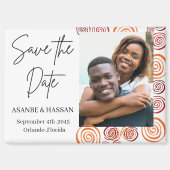 Abstract African Shape Photo Wedding Save the Date Magnet (Vorderseite)