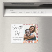 Abstract African Shape Photo Wedding Save the Date Magnet (In Situ (Geschirrspüler))