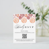 Abstract African Shape QR Code Wedding RSVP Card Karte (Stehend Vorderseite)