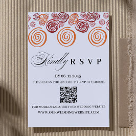 Abstract African Shape QR Code Wedding RSVP Card Karte