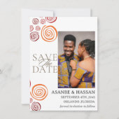 Abstract African Shape Wedding Save the Date Card (Vorderseite)