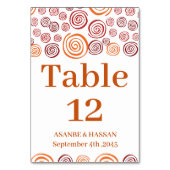 Abstract African Shape Wedding Table Number Card  Tischnummer (Rückseite)
