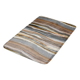 Abstract Agate Stripes Neutral Earth Tones Badematte