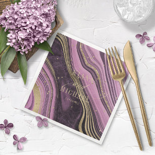 Abstract Agate Wedding Mauve ID827 Serviette