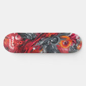 Abstract airbrush street art in reds and grays skateboard (Horizontal)