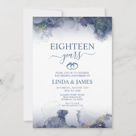 Abstract Alcohol Ink Stain Wedding Anniversary  Einladung