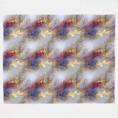 Abstract Alcohol Ink Texture with Gold Accents Fleecedecke (Vorderseite (Horizontal))