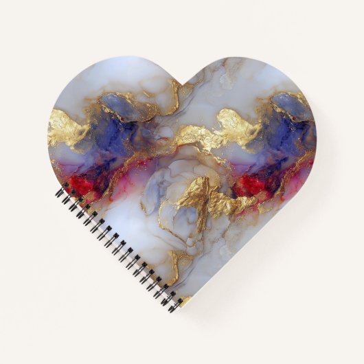 Abstract Alcohol Ink Texture with Gold Accents Notizblock (Vorderseite)