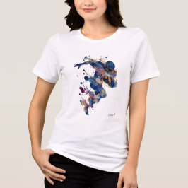 Abstract American Football Player | Fluid Ink Wate Tri-Blend Shirt
