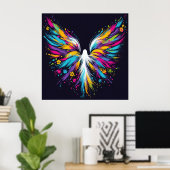 Abstract Angel Wall Poster on Semi-Gloss Paper (Heimbüro)