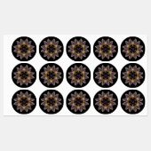 Abstract Angel Wings Mandala Fractal Monogram Etiketten (Blatt)