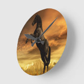 Abstract Animal Black Horse Runde Wanduhr (Winkel)