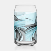 Abstract Anthracite Gray Blue Modern Fractal Art Dosenglas (Rechts)