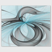 Abstract Anthracite Gray Blue Modern Fractal Art Geschenkpapier (Flach)