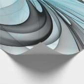 Abstract Anthracite Gray Blue Modern Fractal Art Geschenkpapier (Ecke)