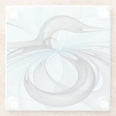 Abstract Anthracite Gray Blue Modern Fractal Art Glasuntersetzer (Rückseite)