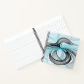 Abstract Anthracite Gray Blue Modern Fractal Art Notizblock (Innenseite)