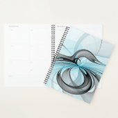 Abstract Anthracite Gray Blue Modern Fractal Art Planer (Anzeige)