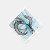 Abstract Anthracite Gray Blue Modern Fractal Art Serviette (Ecke)