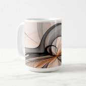Abstract Anthracite Gray Sienna Modern Fractal Art Kaffeetasse (Vorderseite Links)
