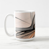 Abstract Anthracite Gray Sienna Modern Fractal Art Kaffeetasse (Links)