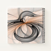 Abstract Anthracite Gray Sienna Modern Fractal Art Notizblock (Rückseite)