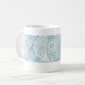 Abstract Aqua Sea Life Line Art Mug Kaffeetasse (Vorderseite Links)