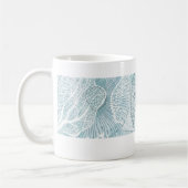 Abstract Aqua Sea Life Line Art Mug Kaffeetasse (Links)