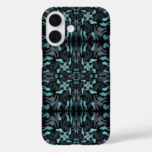 Abstract Aquatic Shaded Repeating Pattern Swirls Case-Mate iPhone Hülle (Rückseite)