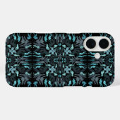 Abstract Aquatic Shaded Repeating Pattern Swirls Case-Mate iPhone Hülle (Rückseite (Horizontal))