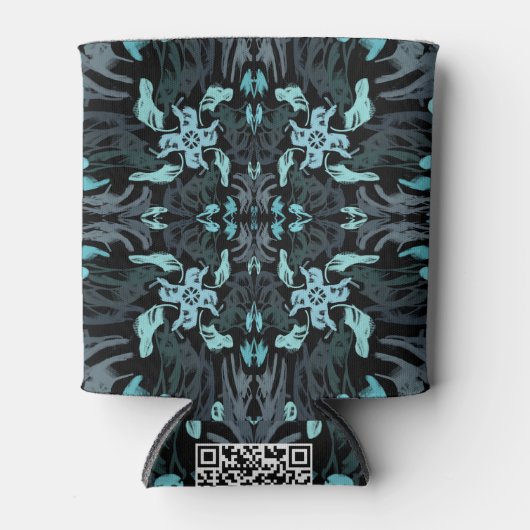 Abstract Aquatic Shaded Repeating Pattern Swirls Dosenkühler (Vorderseite)