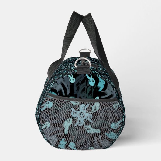 Abstract Aquatic Shaded Repeating Pattern Swirls Duffle Bag (Rechts)