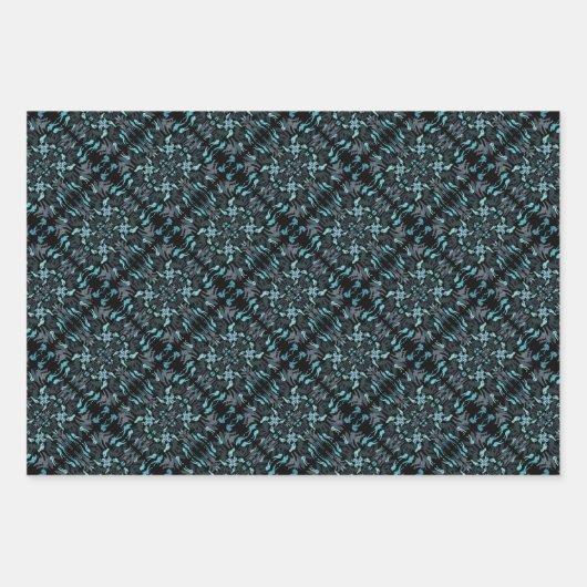 Abstract Aquatic Shaded Repeating Pattern Swirls Geschenkpapier Set (Vorderseite)
