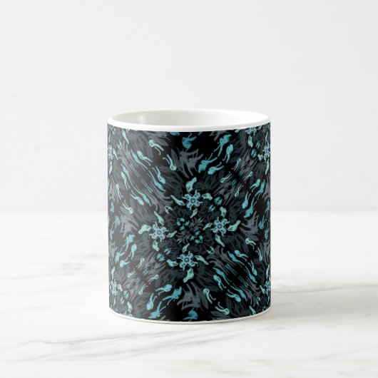 Abstract Aquatic Shaded Repeating Pattern Swirls Kaffeetasse (Mittel)
