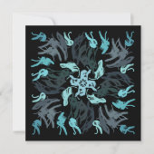 Abstract Aquatic Shaded Repeating Pattern Swirls Karte (Vorderseite)