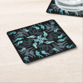 Abstract Aquatic Shaded Repeating Pattern Swirls Rechteckiger Pappuntersetzer (angewinkelt)