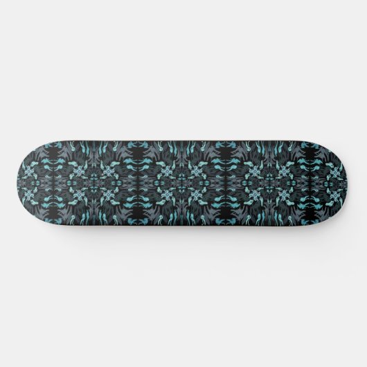 Abstract Aquatic Shaded Repeating Pattern Swirls Skateboard (Horizontal)