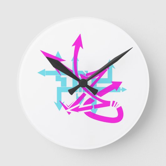 Abstract Arrows Wall Clock Runde Wanduhr (Vorderseite)
