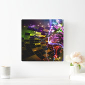 Abstract Art 11 Clock Quadratische Wanduhr (Zuhause)