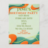 Abstract Art Birthday Invitation Postkarte (Vorderseite)