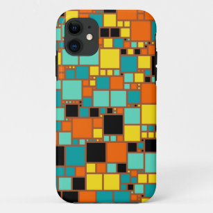 Abstract Art Black Yellow   Orange Blue Squares Case-Mate iPhone Hülle