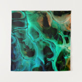 Abstract art bright neon painting in violet and pi wandteppich (Vorderseite (Horizontal))