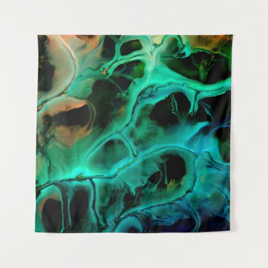 Abstract art bright neon painting in violet and pi wandteppich (Vorderseite)