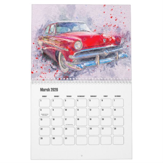 Abstract Art Car Calendar Kalender (Mär 2026)
