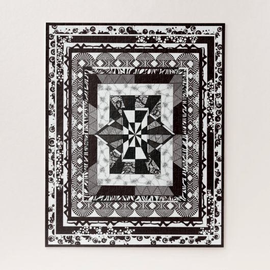 Abstract Art Challenging Black White Super Detail Puzzle (Vertikal)