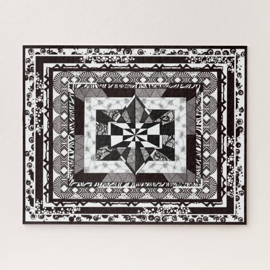 Abstract Art Challenging Black White Super Detail Puzzle (Horizontal)