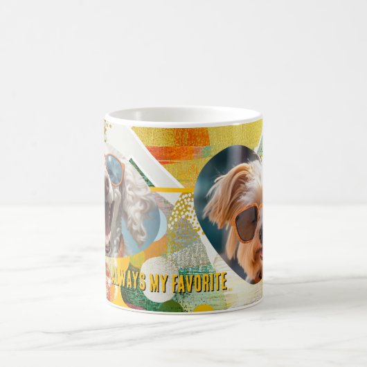 Abstract Art Collage Custom Dog Photo Kaffeetasse (Mittel)
