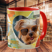 Abstract Art Collage Custom Dog Photo Kaffeetasse